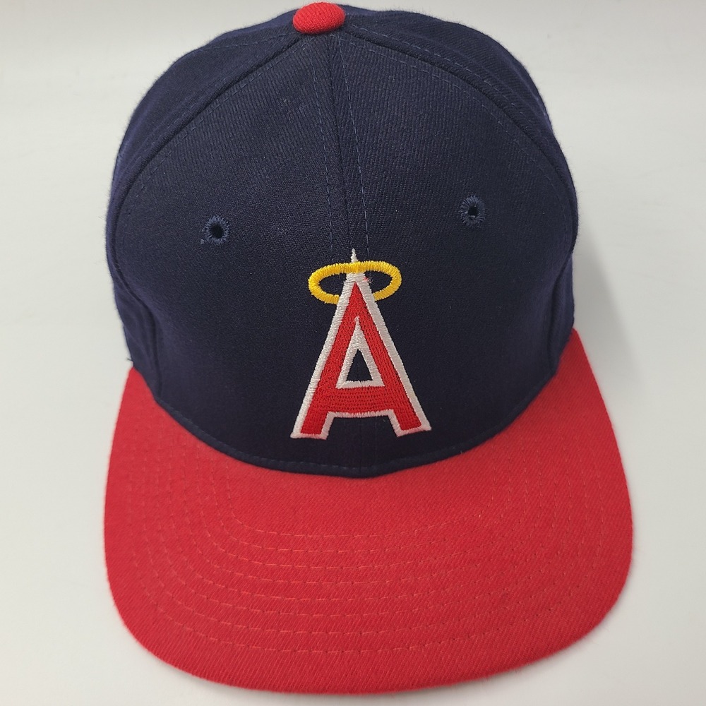 Vintage California Angels Hat Fitted 7 1/8 Sports Specialties Pro Blue Red Wool